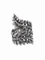 thumb Retro style Antique Silver Plated Leaves Alloy Ring 0