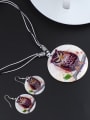 thumb Personalized Round Shell Owl Alloy Two Pieces Jewelry Set 1