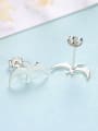 thumb 925 Sterling Silver With Smooth Simplistic Little Swallow Stud Earrings 3