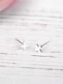 thumb Tiny Cross Silver Stud Earrings 2