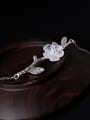 thumb Retro style Natural Crystal Flower Leaves Pendant 925 Silver Necklace 2