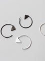 thumb Sterling Silver Geometric Triangle Minimalist Brushed Earrings 0