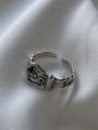 thumb 925 Sterling Silver With Antique Silver Plated Vintage Irregular Free Size Rings 2