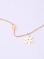 thumb Titanium With Gold Plated Simplistic Snowflake Necklaces 3