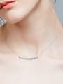 thumb Simple Cubic Zircon Platinum Plated Necklace 1