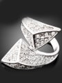 thumb Personalized Cubic Rhinestones-studded Platinum Plated Alloy Ring 0