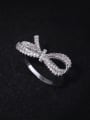 thumb Fashion Cubic White Zircon-studded Bowknot Copper Ring 2
