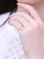 thumb Simple Gold Plated Leaves Opening Ring 1