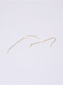 thumb Titanium With Gold Plated Simplistic Chain Threader Earrings 4