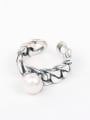thumb Freshwater Pearl Chain Opening Ring 0