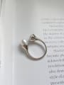thumb Sterling Silver special shaped synthesis pearl personality ring 2