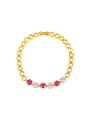 thumb Copper Alloy 23K Gold Plated Fashion Hollow Round Zircon Bracelet 0