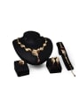 thumb Alloy Imitation-gold Plated Vintage style Stones Leaf-shaped Four Pieces Jewelry Set 0