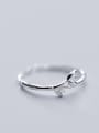 thumb 925 Sterling Silver With Platinum Plated Simplistic Irregular Free Size  Rings 3