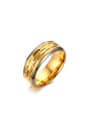 thumb Luxury Gold Plated Geometric Shaped Titanium Ring 0