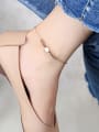 thumb Simple Little Beads Heart Rose Gold Plated Anklet 1