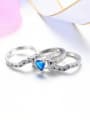 thumb Three Layer Blue White Zircons Fashion Ring 2