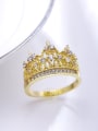thumb Luxury Gold Plated Crown Shaped Zircon Ring 2
