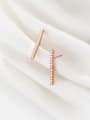 thumb 925 Sterling Silver With Rose Gold Plated Simplistic Fringe Stud Earrings 3