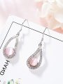 thumb Fashion Opal stone Water Drop shaped 925 Silver Earrings 2