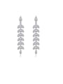 thumb Copper With Platinum Plated Simplistic Leaf Chandelier Earrings 0