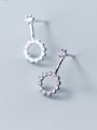 thumb Pure silver Rhinestone hollow sweet Earrings 2