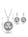 thumb Alloy Silver Plated Fashion Round-shaped Two Pieces Jewelry Set 2