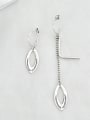 thumb Vintage Sterling Silver With Hollow Simplistic Irregular Threader Earrings 0