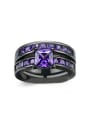 thumb Purple Zircons Black Plated Party Accessories Ring 0