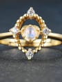 thumb Natural Blue Moonstone Opening Ring with 14k Gold Plated 2