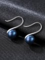 thumb Sterling silver spoon shaped 6-7mm natural freshwater pearl eardrop earring 0