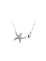 thumb Exquisite Double Starfish Shaped Crystal Necklace 0