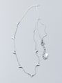 thumb Simply Style Triangle Shaped Rhinestones S925 Silver Necklace 0