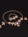 thumb Alloy Imitation-gold Plated Fashion Artificial Stones Hollow Flower Four Pieces Jewelry Set 1