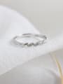 thumb 925 Sterling Silver With Platinum Plated Simplistic A wavy pattern Rings 2