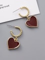 thumb Alloy With Gold Plated Simplistic Heart Stud Earrings 2
