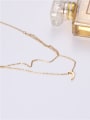 thumb Titanium With Gold Plated Simplistic Moon Multi Strand Necklaces 2