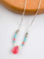 thumb Creative Water Drop Shaped Gemstones Necklace 0