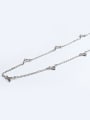 thumb Simple Tiny Zircon-studded Triangles Silver Necklace 0