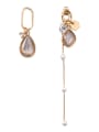 thumb Alloy With Imitation Gold Plated Trendy Water Drop  Asymmetry Tassel Earrings 0