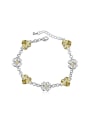 thumb Fashion Heart austrian Crystals Flowers Alloy Bracelet 0