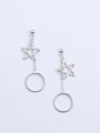thumb Simple Hollow Round Star 925 Silver Stud Earrings 0