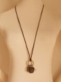 thumb Women Knitting Ball Leaf Shaped Necklace 2