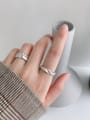 thumb 925 Sterling Silver With Gold Plated Simplistic Irregular Free Size Rings 3