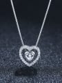 thumb 925 Sterling Silver With Platinum Plated Cute  Multilayer  Heart Necklaces 0