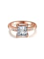 thumb Square Zircons Rose Gold Plated Unisex Ring 0
