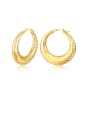thumb Stainless Steel With Gold Plated Simplistic Hollow Wave Point  Round Hoop Earrings 0