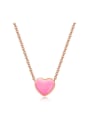 thumb Simple Heart Rose Gold Plated Necklace 0