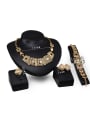 thumb Alloy Imitation-gold Plated Fashion Stone Square Grid Four Pieces Jewelry Set 2