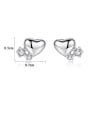 thumb 925 Sterling Silver WithCubic Zirconia Cute Heart Stud Earrings 4